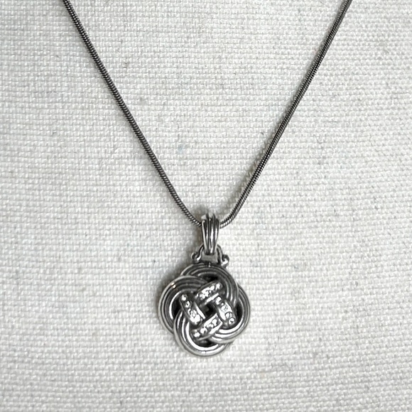 Brighton Jewelry - Brighton Stonebriar Eternity Necklace Silver Plated Crystals Pendant
